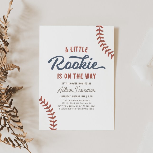 Little Rookie Baseball Baby Dusche Einladung (Von Creator hochgeladen)