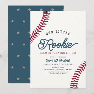 Little Rookie Baseball Boy Birthday Einladung