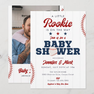 Little Rookie Baseball-Foto-Baby-Party Einladung