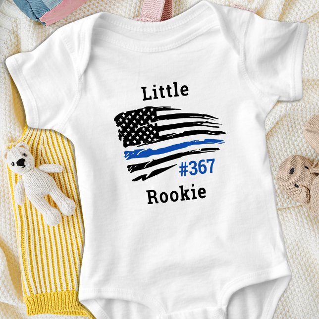 Little Rookie Personalisiert Thin Blue Line Police Baby Strampler (Von Creator hochgeladen)
