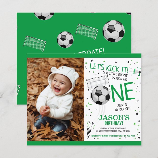 Little Rookie Soccer Budget Foto 1. Geburtstag (Vorne/Hinten)