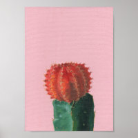 Little Ruby Ball Cactus Acrylic Painting