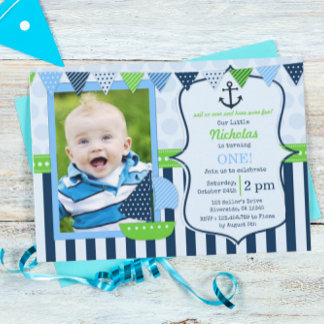 Little Sailor Birthday Party Einladung