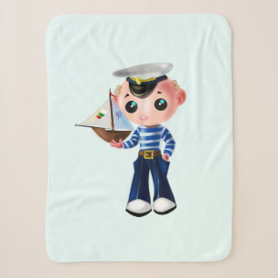 Little Sailor Boy Baby Sherpa Blanket Sherpadecke