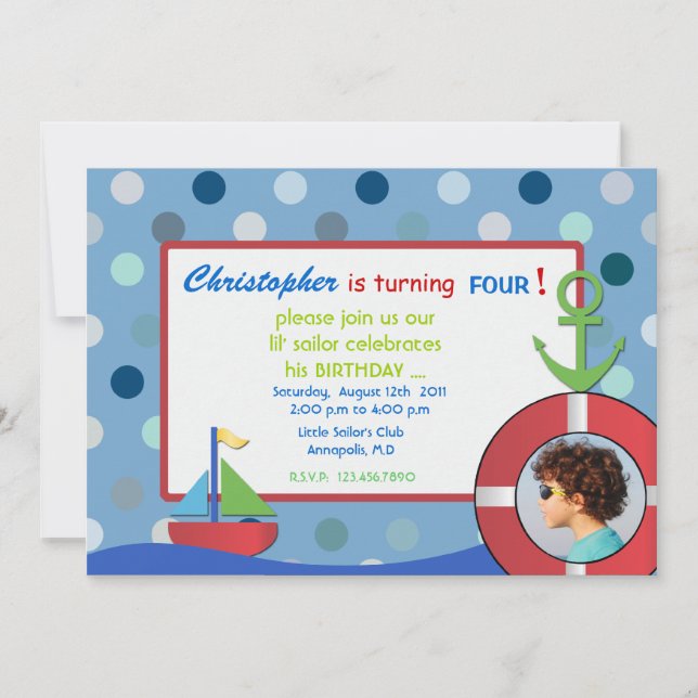Little Sailor - Invitations d'anniversaire (Devant)