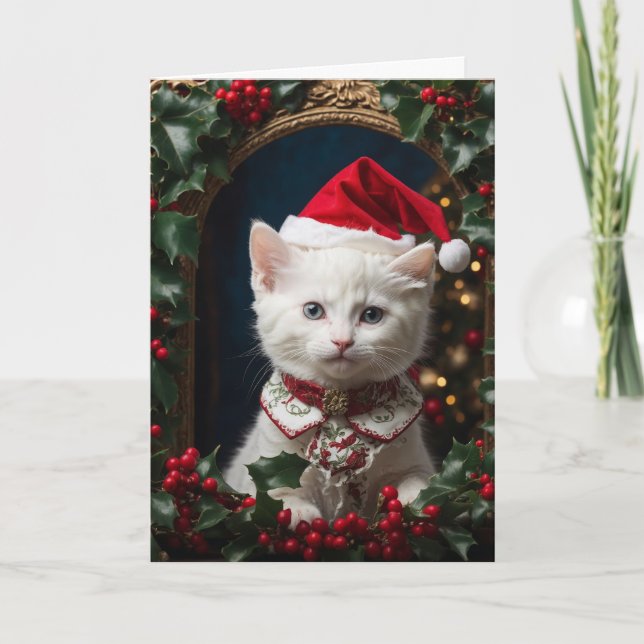 Little Santa Kitty Dankeskarte (Vorderseite)