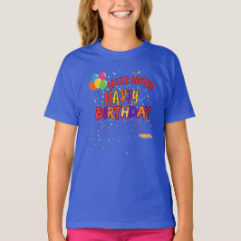 Little Schwester Geburtstag Sis Balloons Candy Cus T-Shirt
