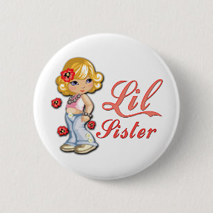 LIttle Schwester und Blume Button