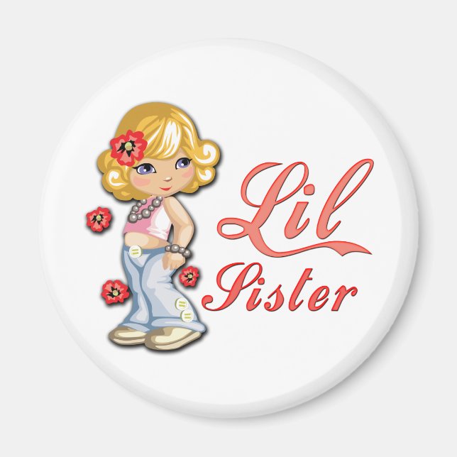 LIttle Schwester und Blume Magnet (Vorne)