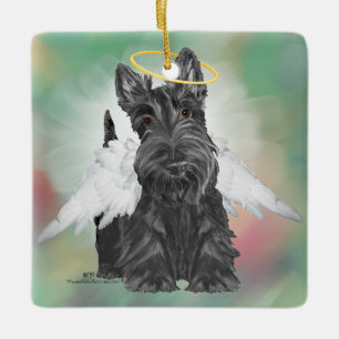 Little Scottie Angel Keramikornament
