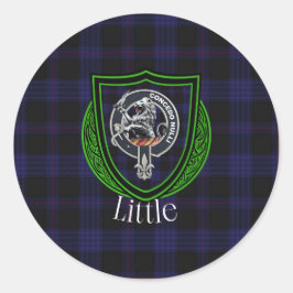 Little Scottish Clan Tartan & Crest Runder Aufkleber