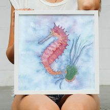Little Seahorse Watercolor