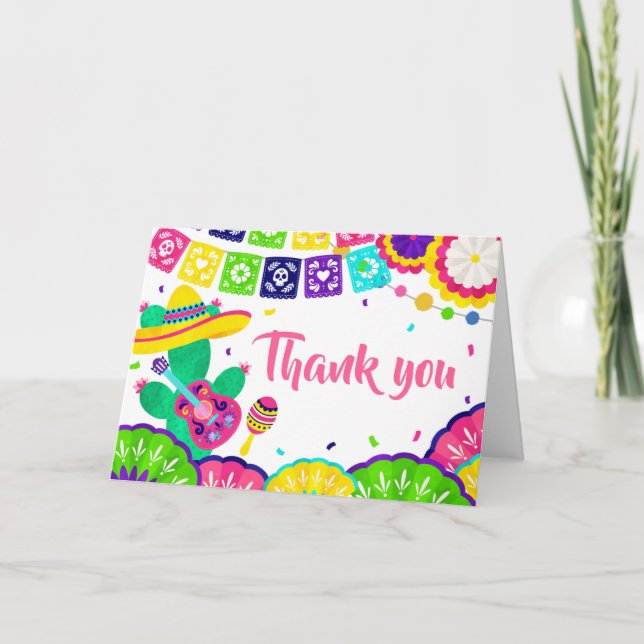 Little Senorita Fiesta Baby Dusche Dankeskarte (Vorderseite)