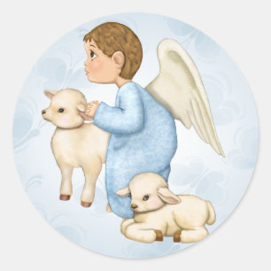 Little Sessings Angel Boy Runder Aufkleber