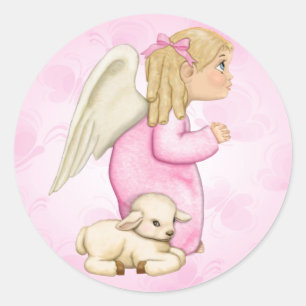 Little Sessings Angel Girl Runder Aufkleber