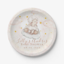 Little Sheep Lamb Dreamy Stars Baby Dusche Pappteller