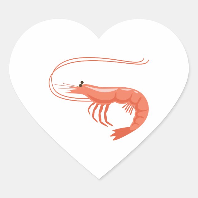 Little Shrimp Herz-Aufkleber (Vorderseite)