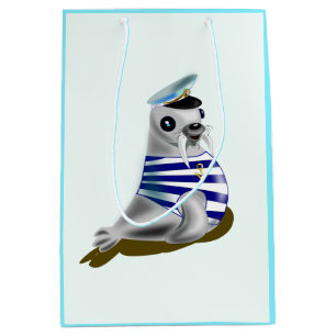 Little Siegel Sailor Funny Gift Bag Mittlere Geschenktüte