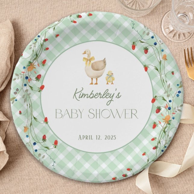 Little Silly Goose Gender Neutral Baby Shower Pappteller (Von Creator hochgeladen)
