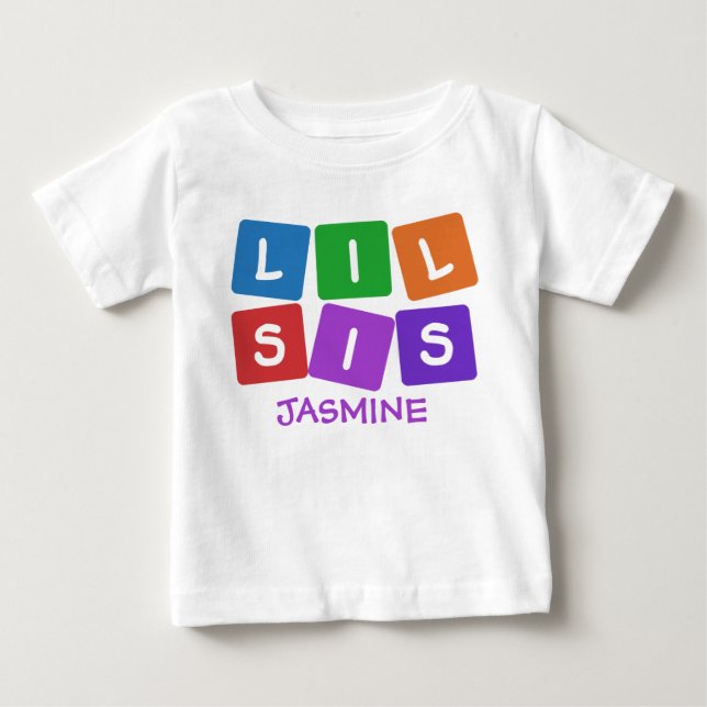 Little Sis INDIVIDUELLE NAME Baby T-shirt (Vorderseite)
