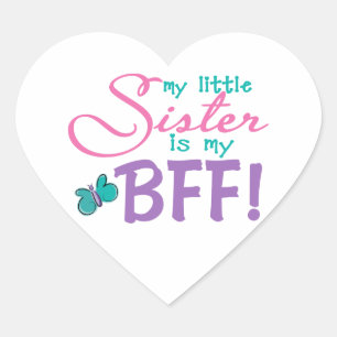 Little Sister BESTE FREUNDIN Butterfly Herz-Aufkleber