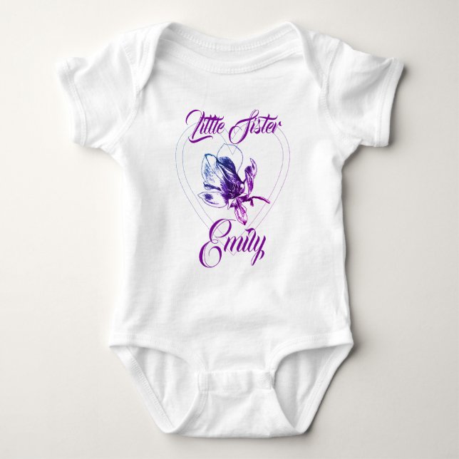 Little Sister Big Sister Orchid Baby Strampler (Vorderseite)