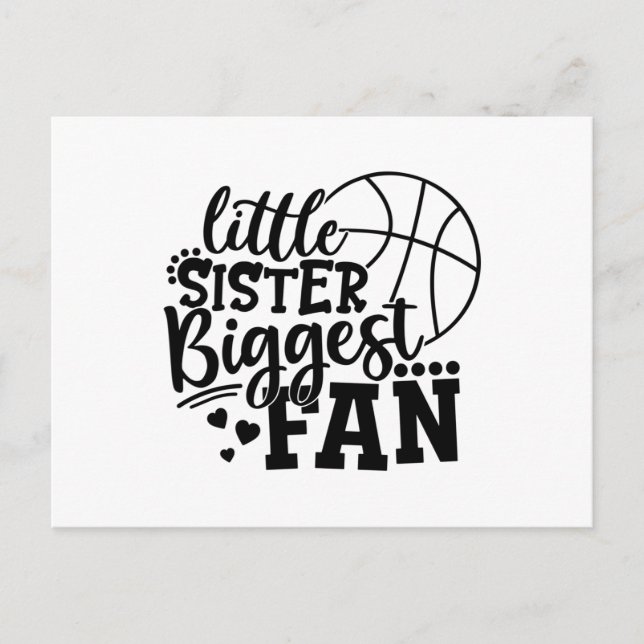 Little Sister Biggest Fan Basketball Postkarte (Vorderseite)