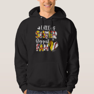 Little Sister Biggest Fan Niedlich Teeball Sister Hoodie