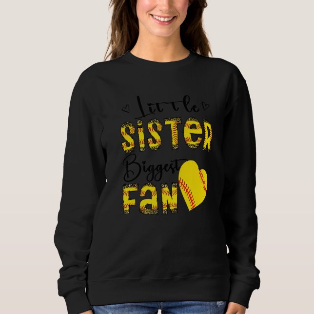 Little Sister Biggest Fan Teen Girls Leopard Softb Sweatshirt (Vorderseite)
