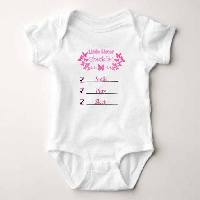 Little Sister Checklist T - Shirt (Vorderseite)