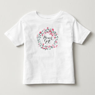 Little Sister Coral Peony Wreath Baby Girl Kleinkind T-shirt