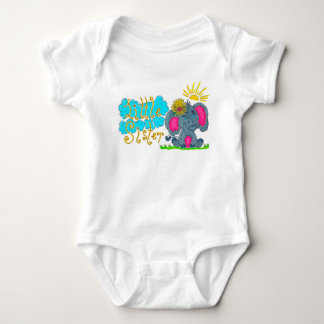 "Little Sister" Elephant Baby Bodysuit Strampler
