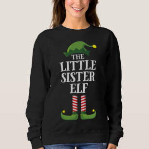 Little Sister Elf Matching Family Christmas Girls Sweatshirt