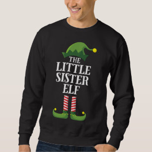 Little Sister Elf Matching Family Christmas Girls Sweatshirt