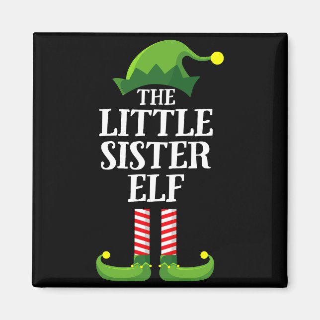 Little Sister Elf Matching Family Group Christmas  Magnet (Vorne)