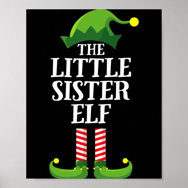 Little Sister Elf Matching Family Group Christmas  Poster (Vorne)