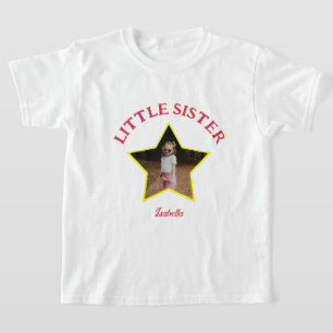 Little Sister Foto in Star Personalisiert T-Shirt