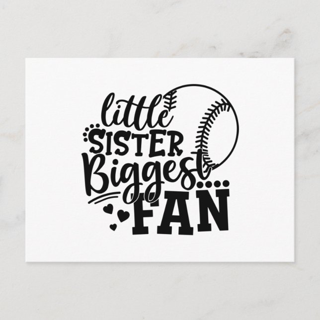 Little Sister Größter Fan Baseball Postkarte (Vorderseite)
