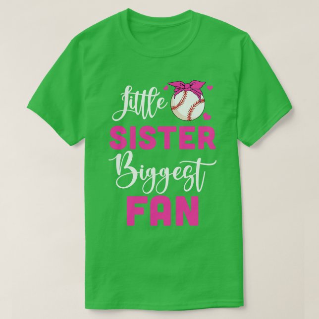 Little Sister Größtes Fan Baseball Girl T-Shirt (Design vorne)