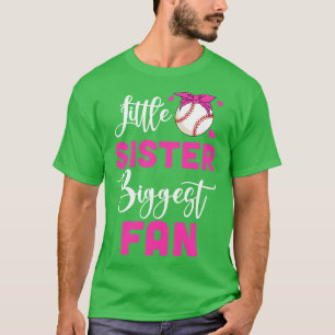 Little Sister Größtes Fan Baseball Girl T-Shirt