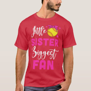 Little Sister Größtes Fan Softball Girl T-Shirt