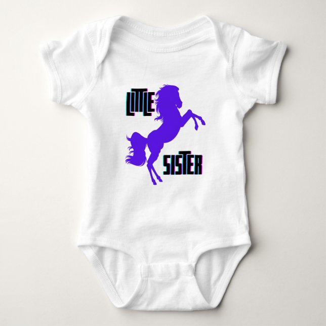 Little Sister Lila Pony Baby Strampler (Vorderseite)