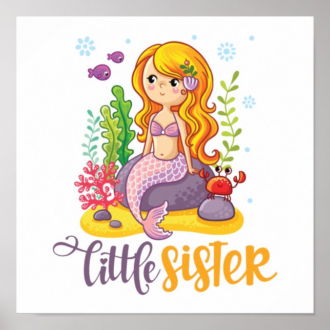 Little Sister 🧜 ‍ ♀️ Mermaid Poster (Vorne)