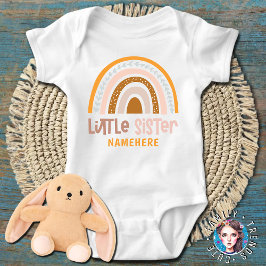 Little Sister Personalisiert Name Niedlich Rainbow Baby Strampler