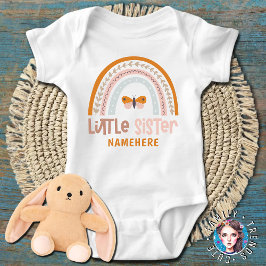 Little Sister Personalisiert Name Niedlich Rainbow Baby Strampler
