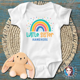 Little Sister Rainbow Baby Strampler