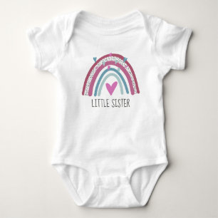 Little Sister Rainbow Matching Baby Strampler