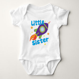 Little Sister Rocket Ship Baby Strampler