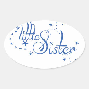 Little Sister Wirbel Ovaler Aufkleber