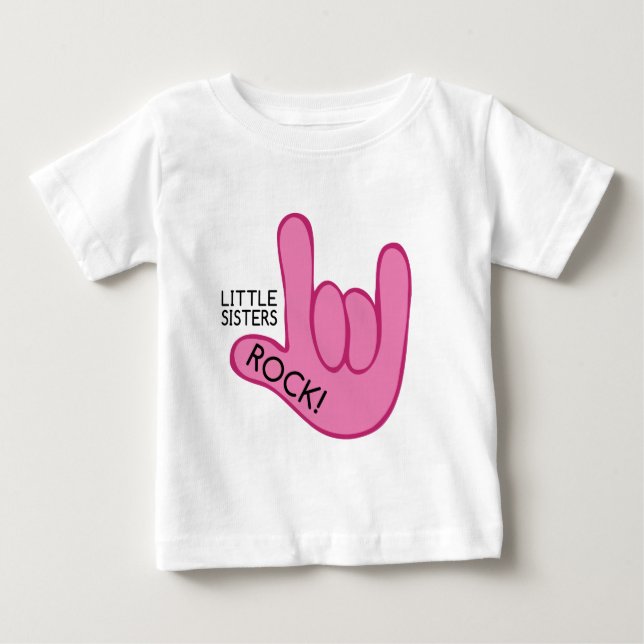 Little Sisters Rock! Baby T-shirt (Vorderseite)